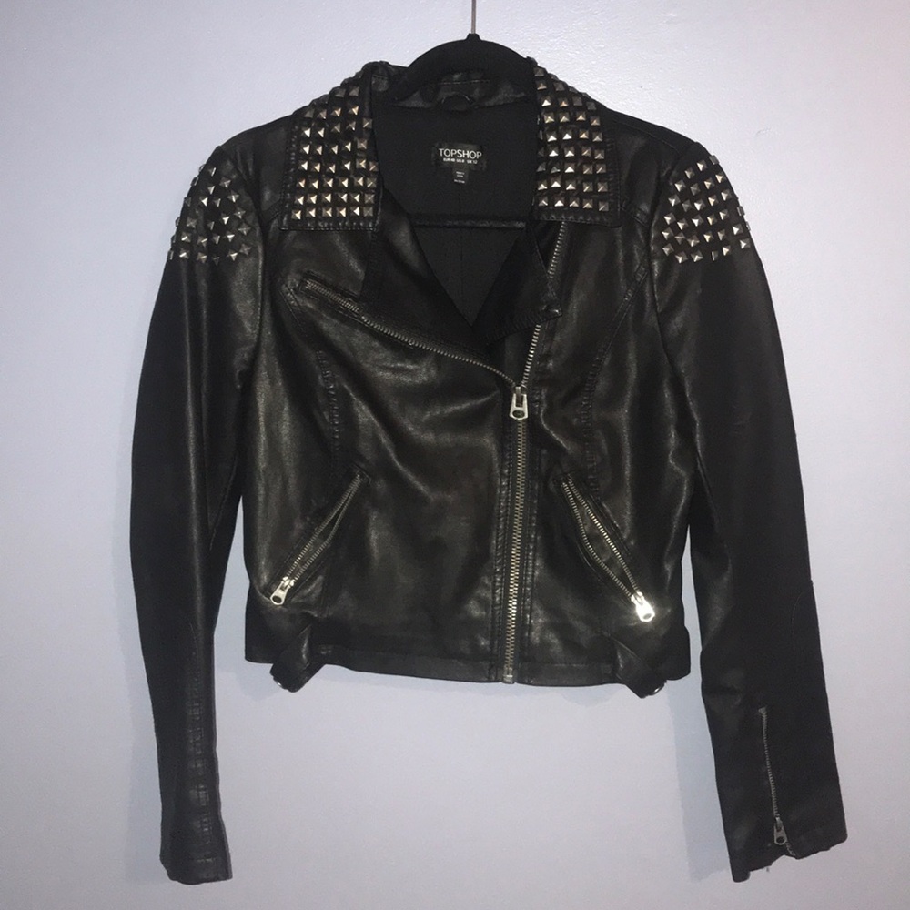Leather studded jacket